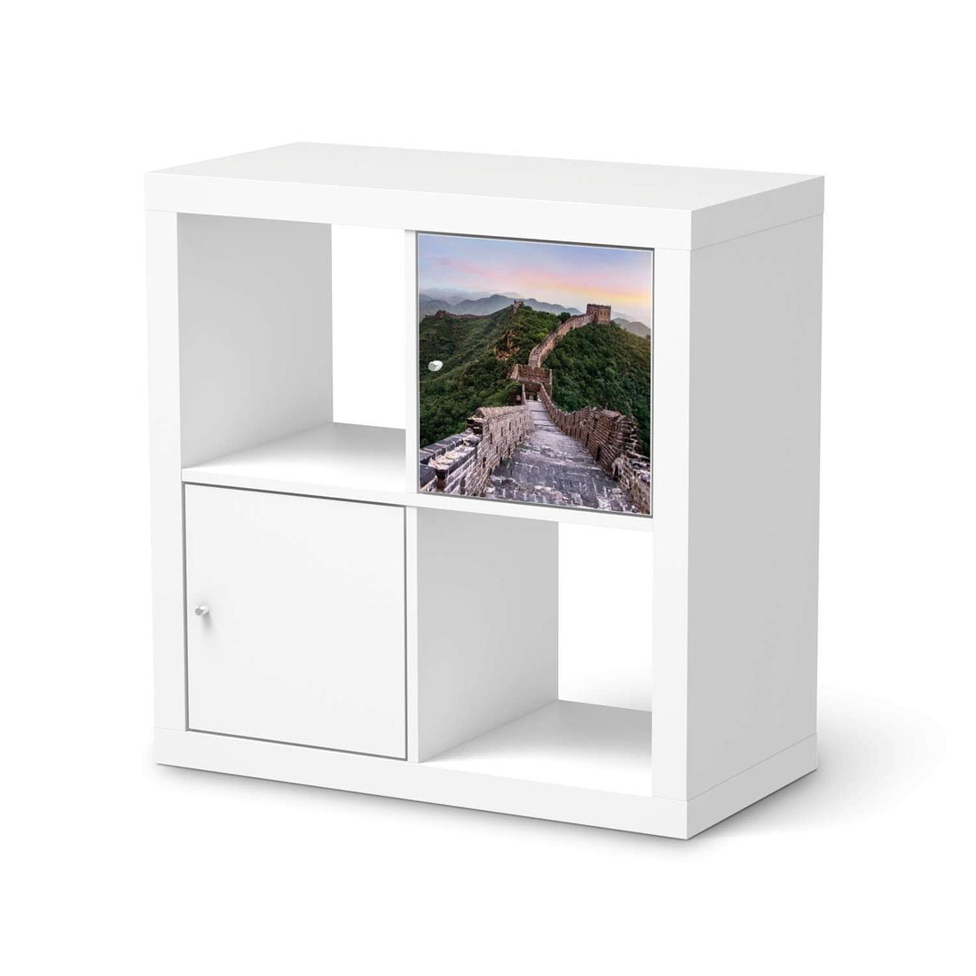 Selbstklebende Folie The Great Wall - IKEA Kallax Regal 1 Türe  - weiss