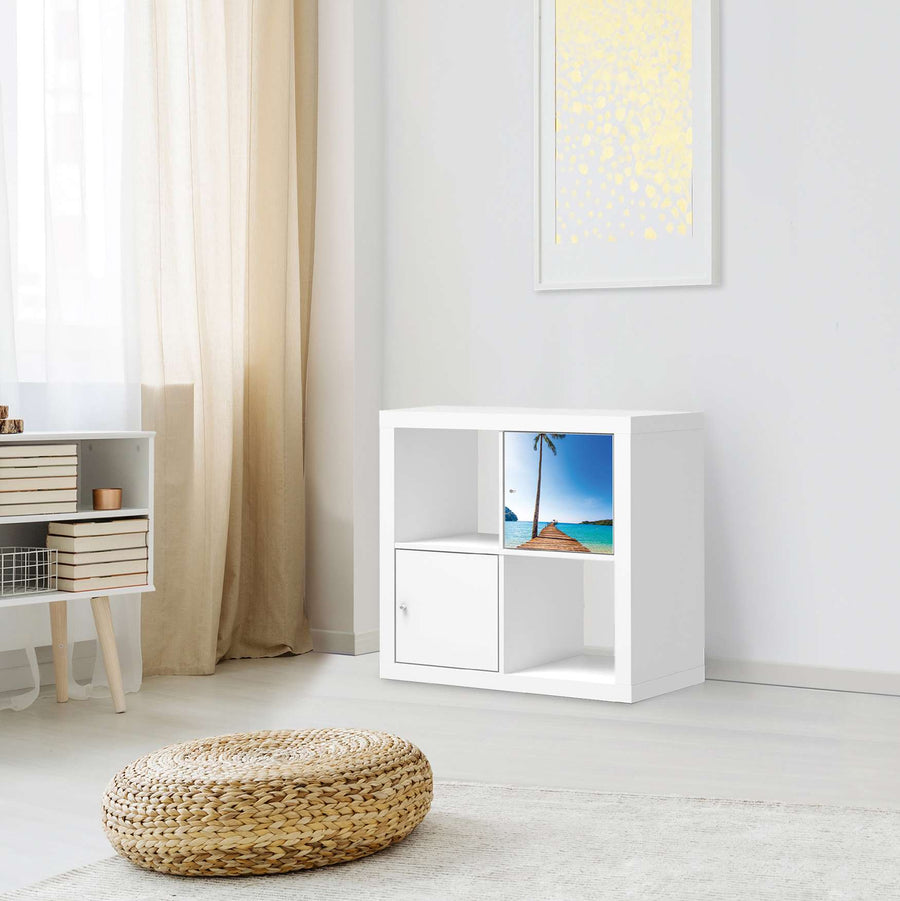 Selbstklebende Folie Caribbean - IKEA Kallax Regal 1 Türe - Wohnzimmer
