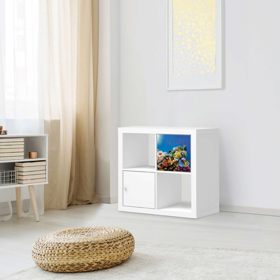 Selbstklebende Folie Coral Reef - IKEA Kallax Regal 1 Türe - Wohnzimmer