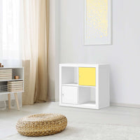 Selbstklebende Folie Gelb Light - IKEA Kallax Regal 1 Türe - Wohnzimmer