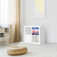 Selbstklebende Folie Golden Gate - IKEA Kallax Regal 1 Türe - Wohnzimmer