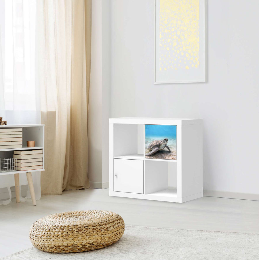 Selbstklebende Folie Green Sea Turtle - IKEA Kallax Regal 1 Türe - Wohnzimmer