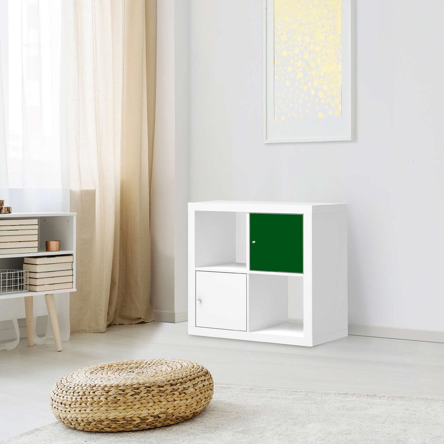 Selbstklebende Folie Grün Dark - IKEA Kallax Regal 1 Türe - Wohnzimmer
