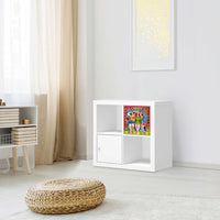 Selbstklebende Folie Her mit dem schönen Leben - IKEA Kallax Regal 1 Türe - Wohnzimmer