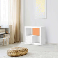 Selbstklebende Folie Orange Light - IKEA Kallax Regal 1 Türe - Wohnzimmer