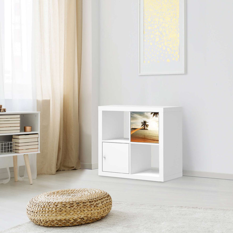 Selbstklebende Folie Paradise - IKEA Kallax Regal 1 Türe - Wohnzimmer