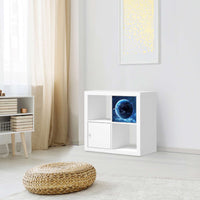 Selbstklebende Folie Planet Blue - IKEA Kallax Regal 1 Türe - Wohnzimmer