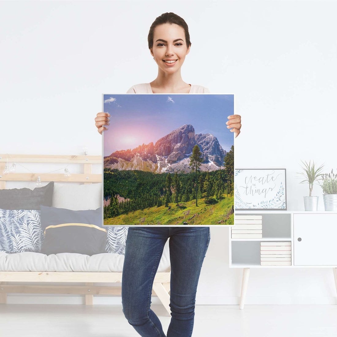 Selbstklebende Folie Alpenblick - IKEA Lack Tisch 78x78 cm - Folie