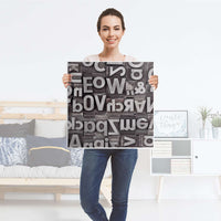 Selbstklebende Folie Alphabet - IKEA Lack Tisch 78x78 cm - Folie