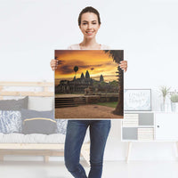 Selbstklebende Folie Angkor Wat - IKEA Lack Tisch 78x78 cm - Folie