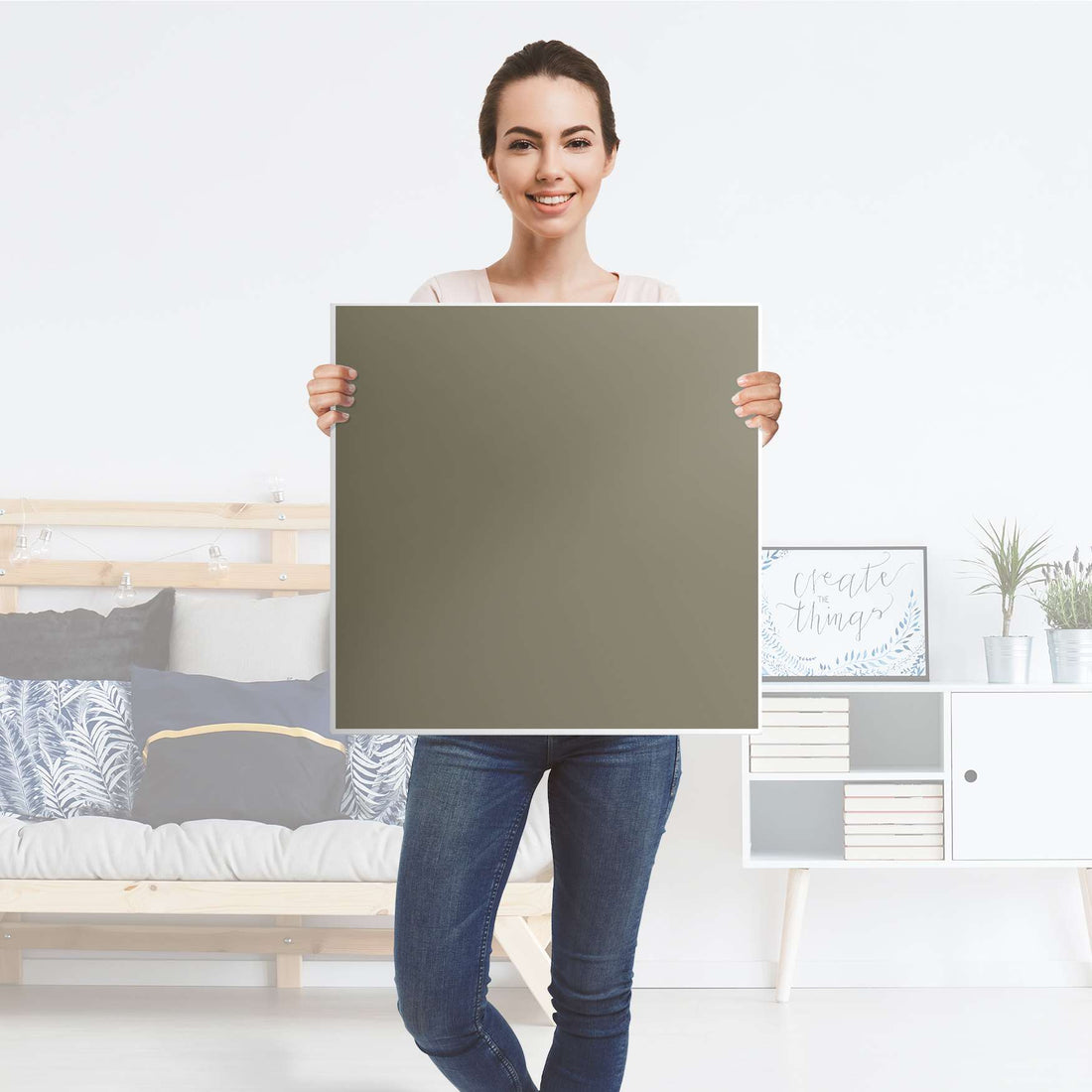 Selbstklebende Folie Braungrau Light - IKEA Lack Tisch 78x78 cm - Folie