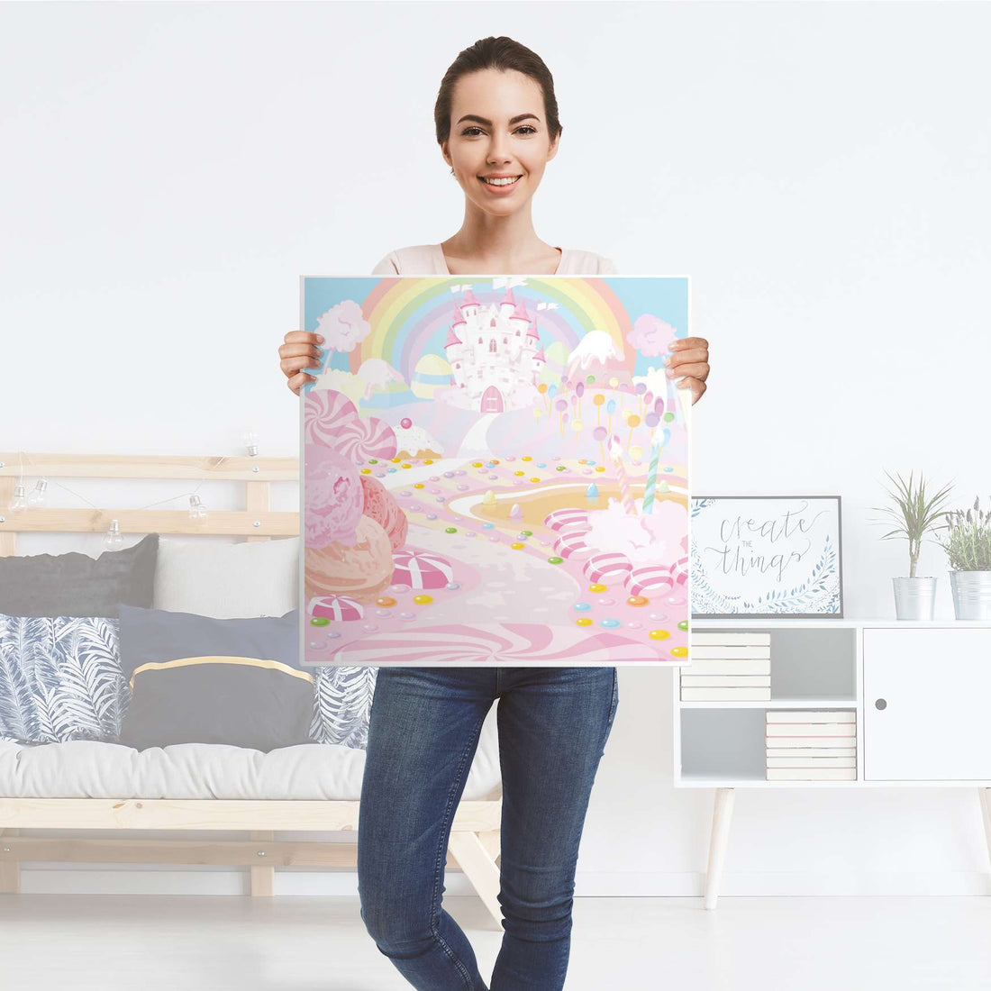 Selbstklebende Folie Candyland - IKEA Lack Tisch 78x78 cm - Folie
