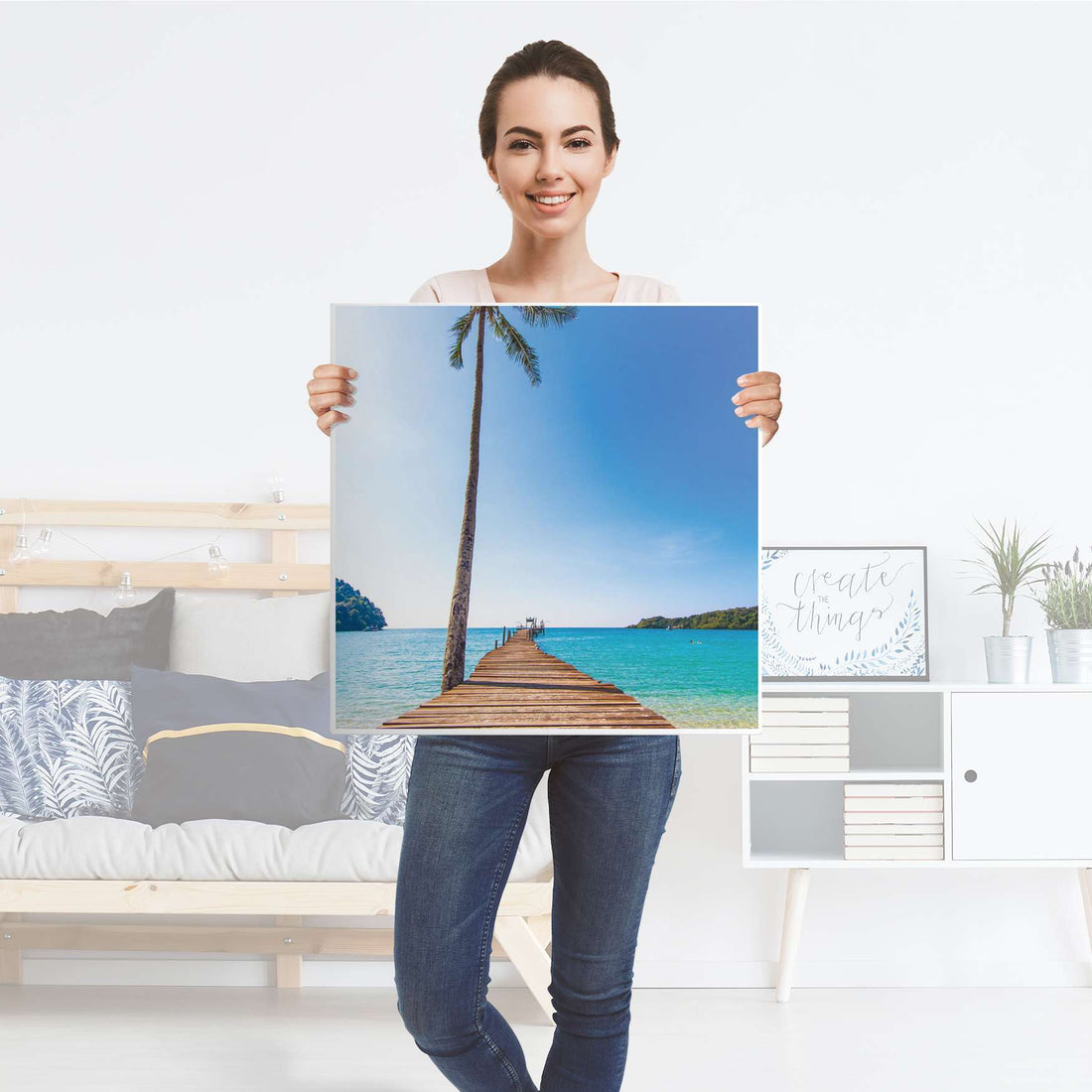 Selbstklebende Folie Caribbean - IKEA Lack Tisch 78x78 cm - Folie