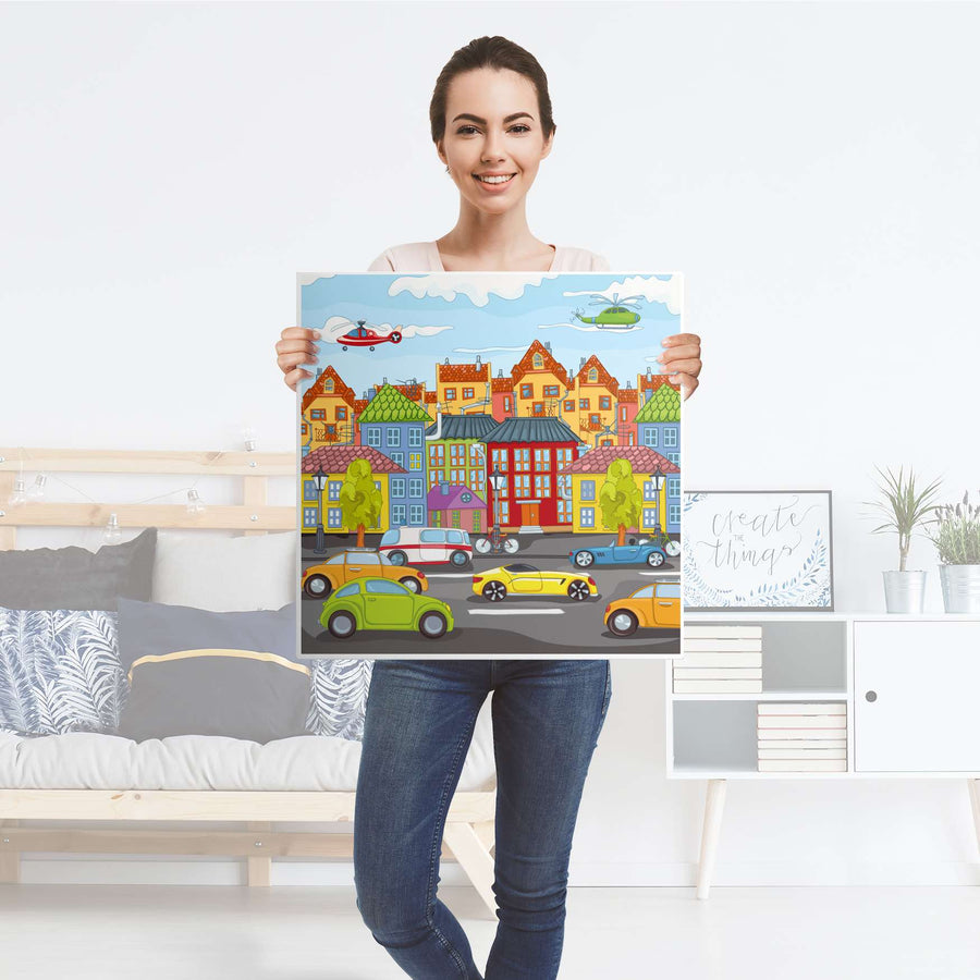 Selbstklebende Folie City Life - IKEA Lack Tisch 78x78 cm - Folie