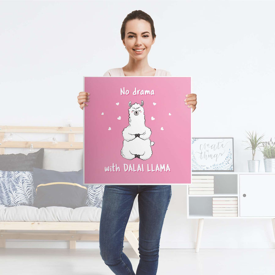 Selbstklebende Folie Dalai Llama - IKEA Lack Tisch 78x78 cm - Folie