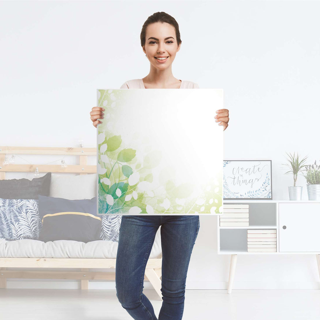 Selbstklebende Folie Flower Light - IKEA Lack Tisch 78x78 cm - Folie