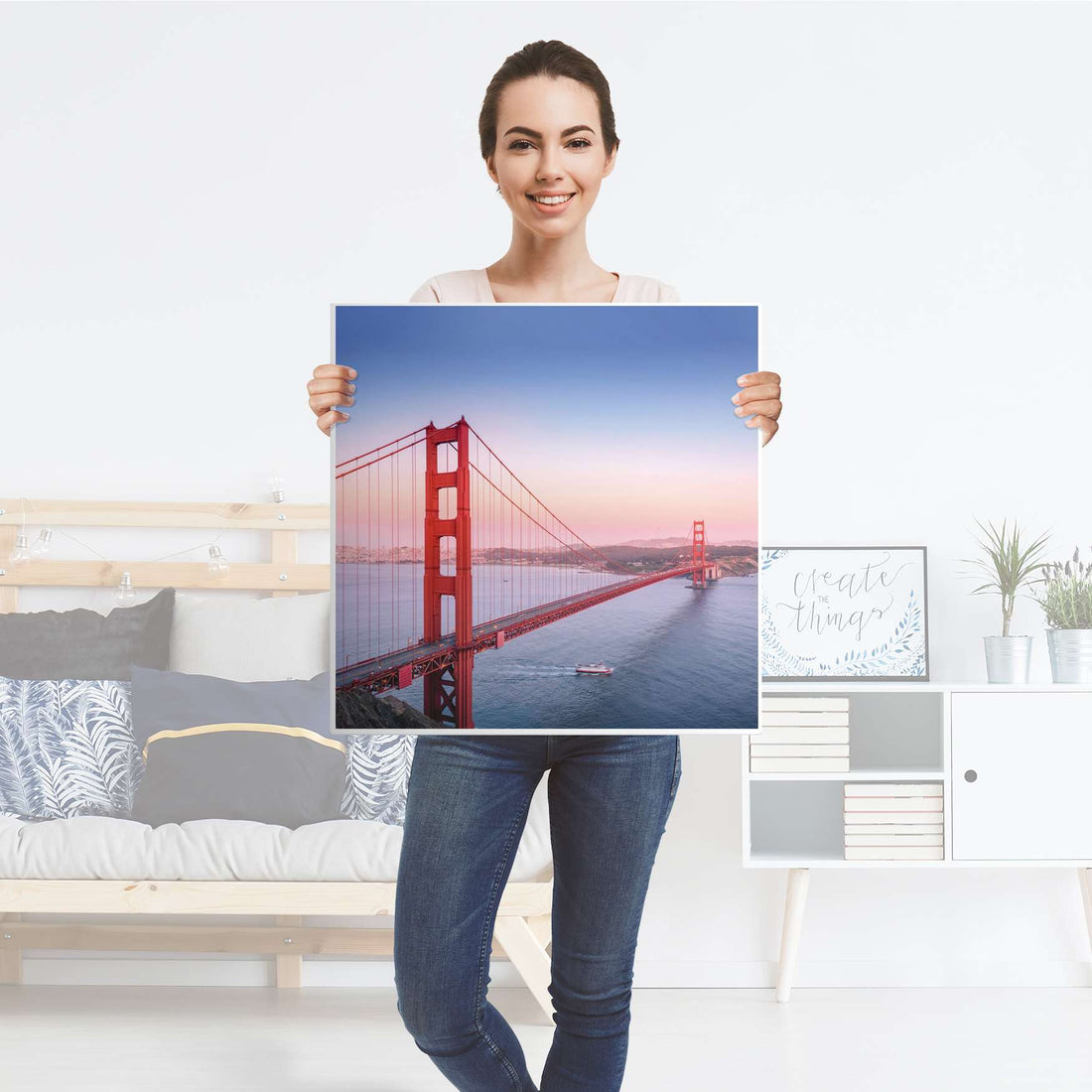 Selbstklebende Folie Golden Gate - IKEA Lack Tisch 78x78 cm - Folie