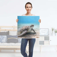 Selbstklebende Folie Green Sea Turtle - IKEA Lack Tisch 78x78 cm - Folie