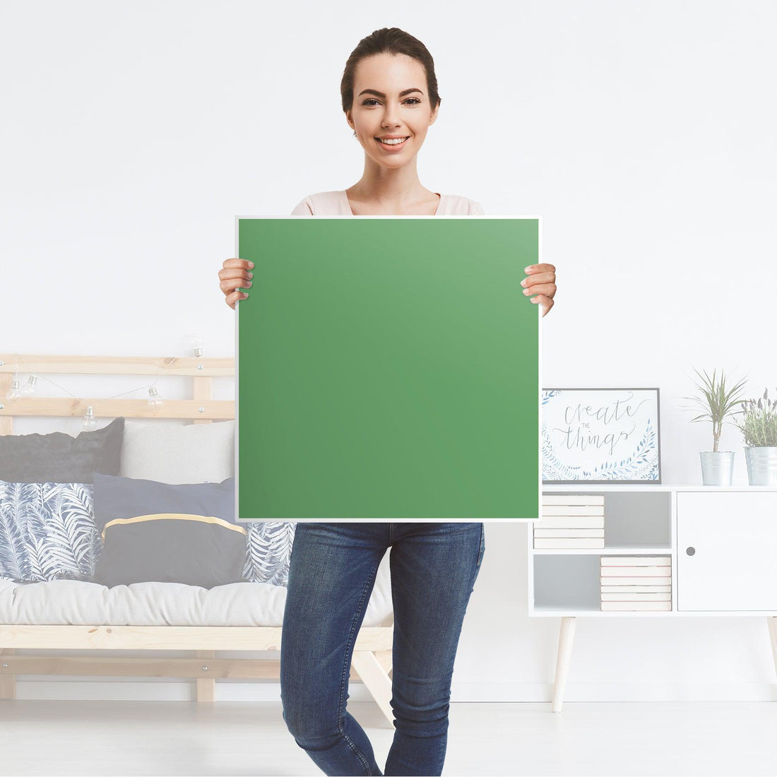 Selbstklebende Folie Grün Light - IKEA Lack Tisch 78x78 cm - Folie