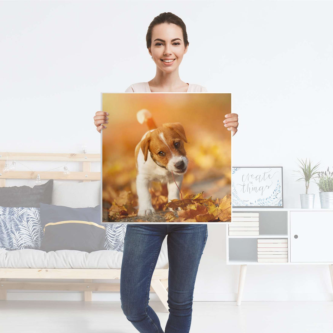 Selbstklebende Folie Jack the Puppy - IKEA Lack Tisch 78x78 cm - Folie