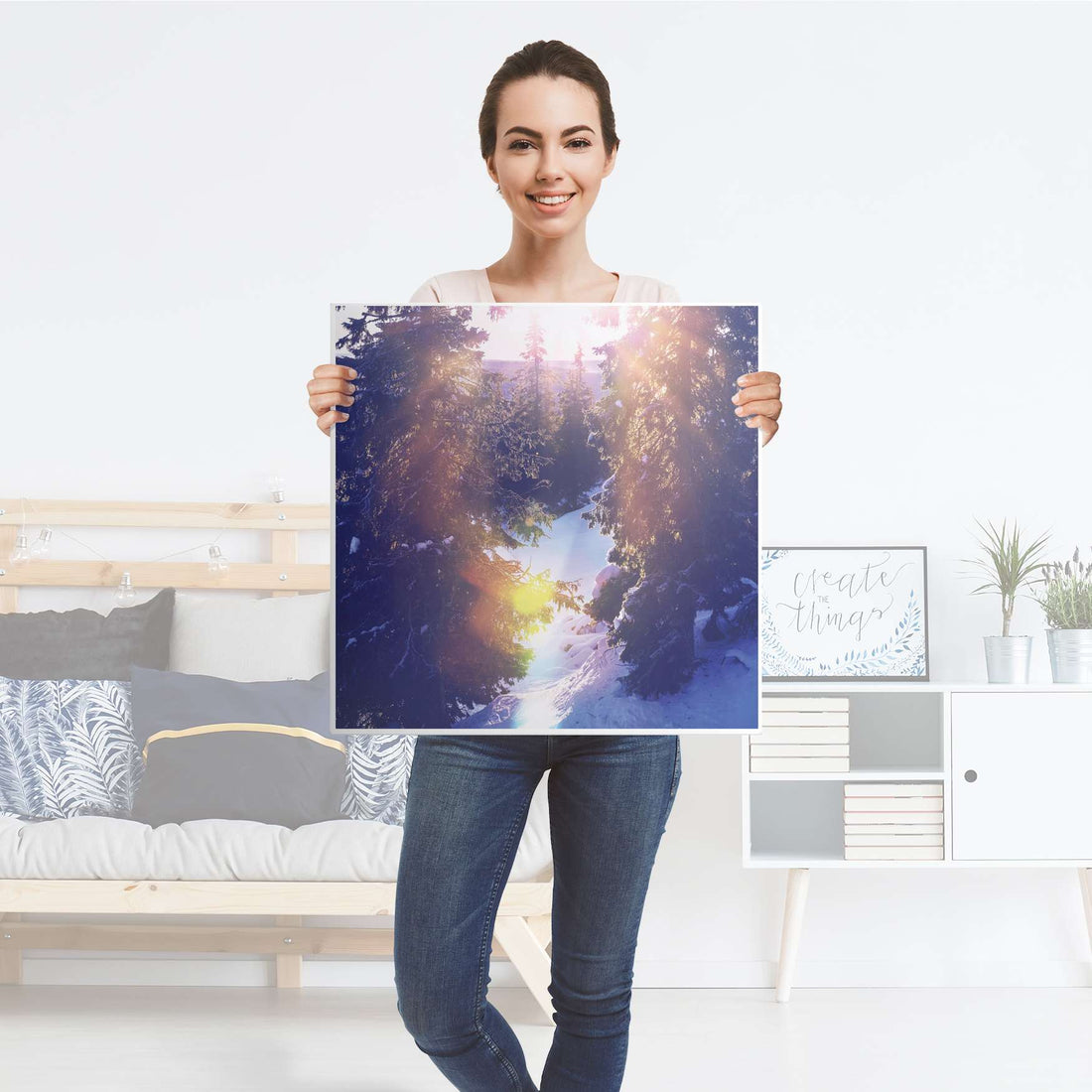Selbstklebende Folie Lichtflut - IKEA Lack Tisch 78x78 cm - Folie