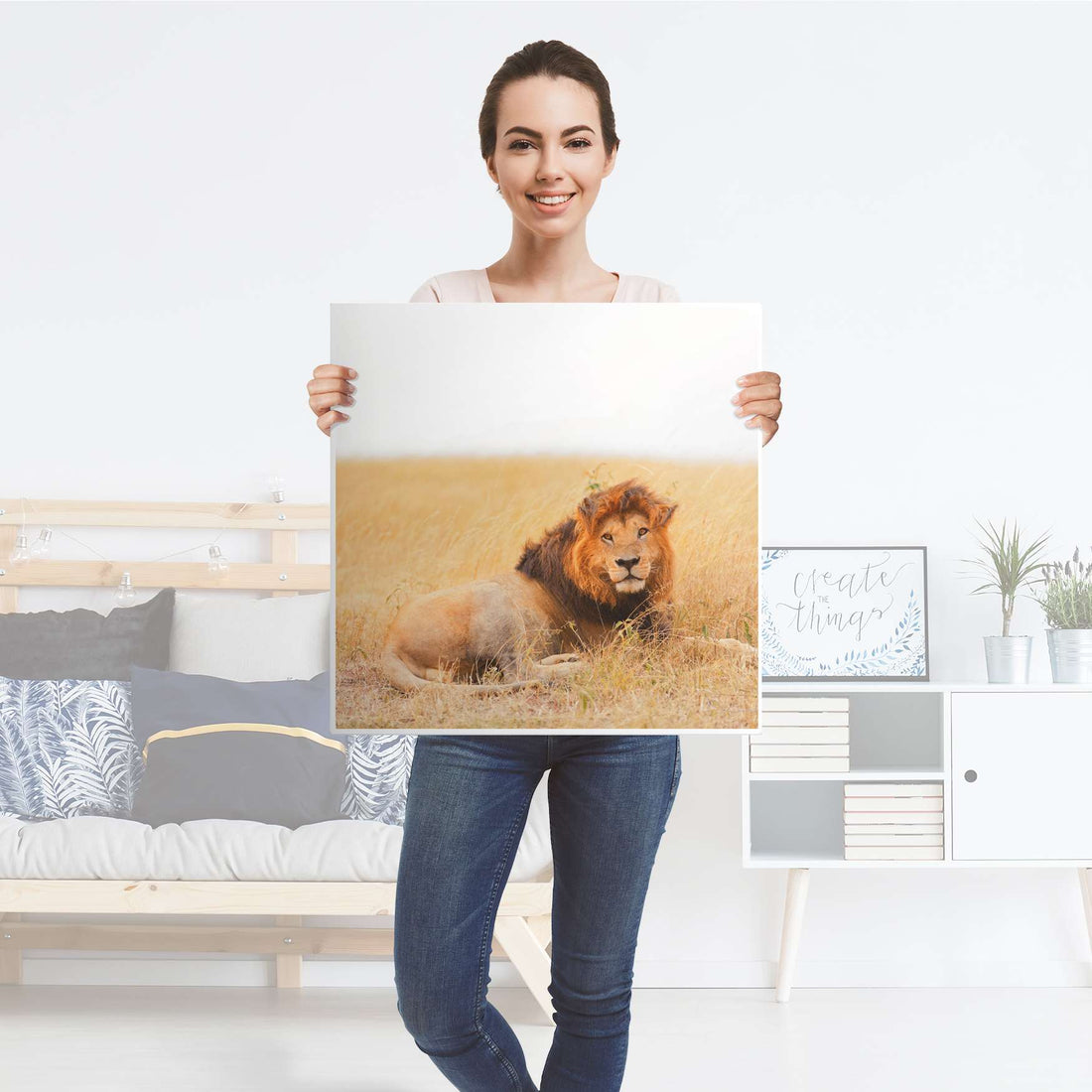 Selbstklebende Folie Lion King - IKEA Lack Tisch 78x78 cm - Folie