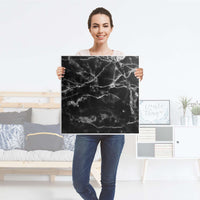 Selbstklebende Folie Marmor schwarz - IKEA Lack Tisch 78x78 cm - Folie