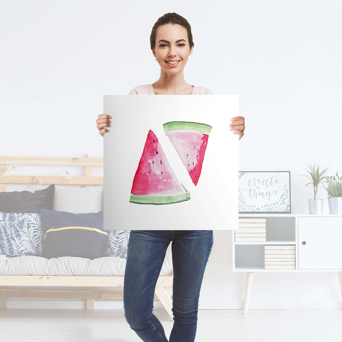 Selbstklebende Folie Melone - IKEA Lack Tisch 78x78 cm - Folie