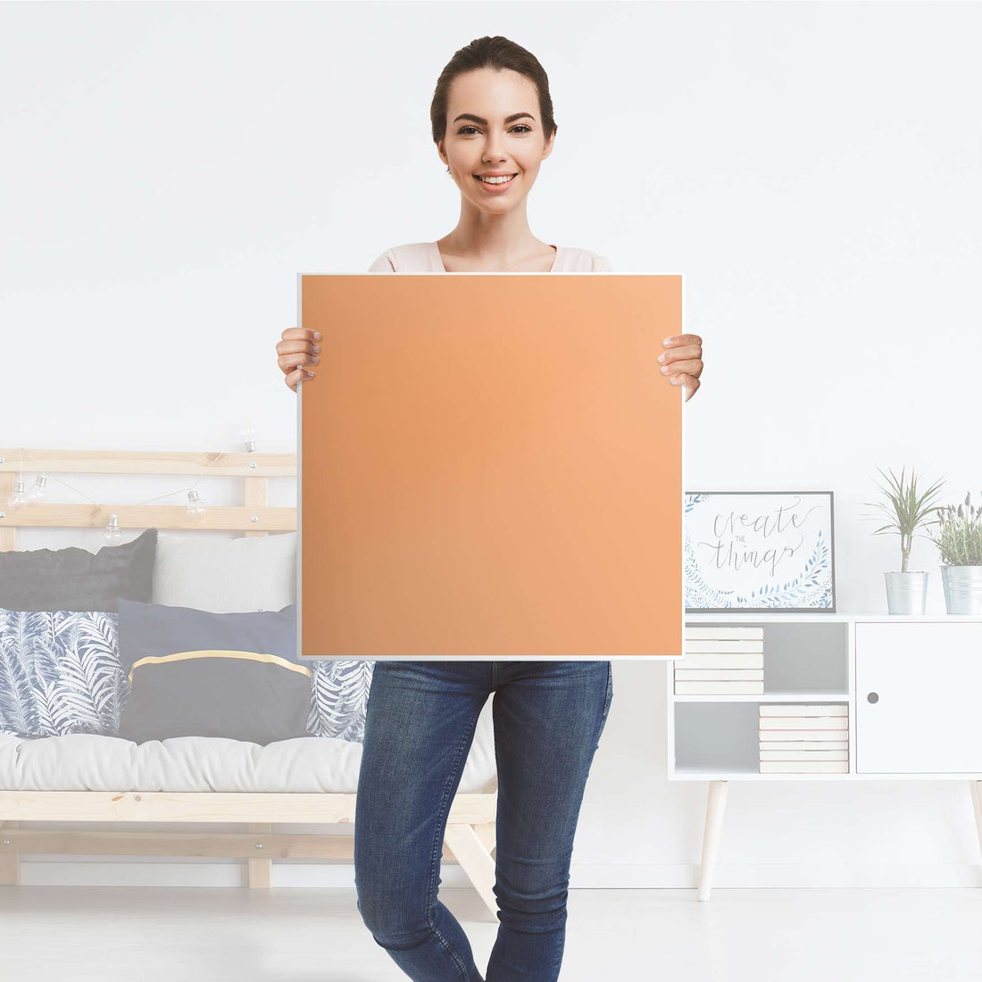 Selbstklebende Folie Orange Light - IKEA Lack Tisch 78x78 cm - Folie