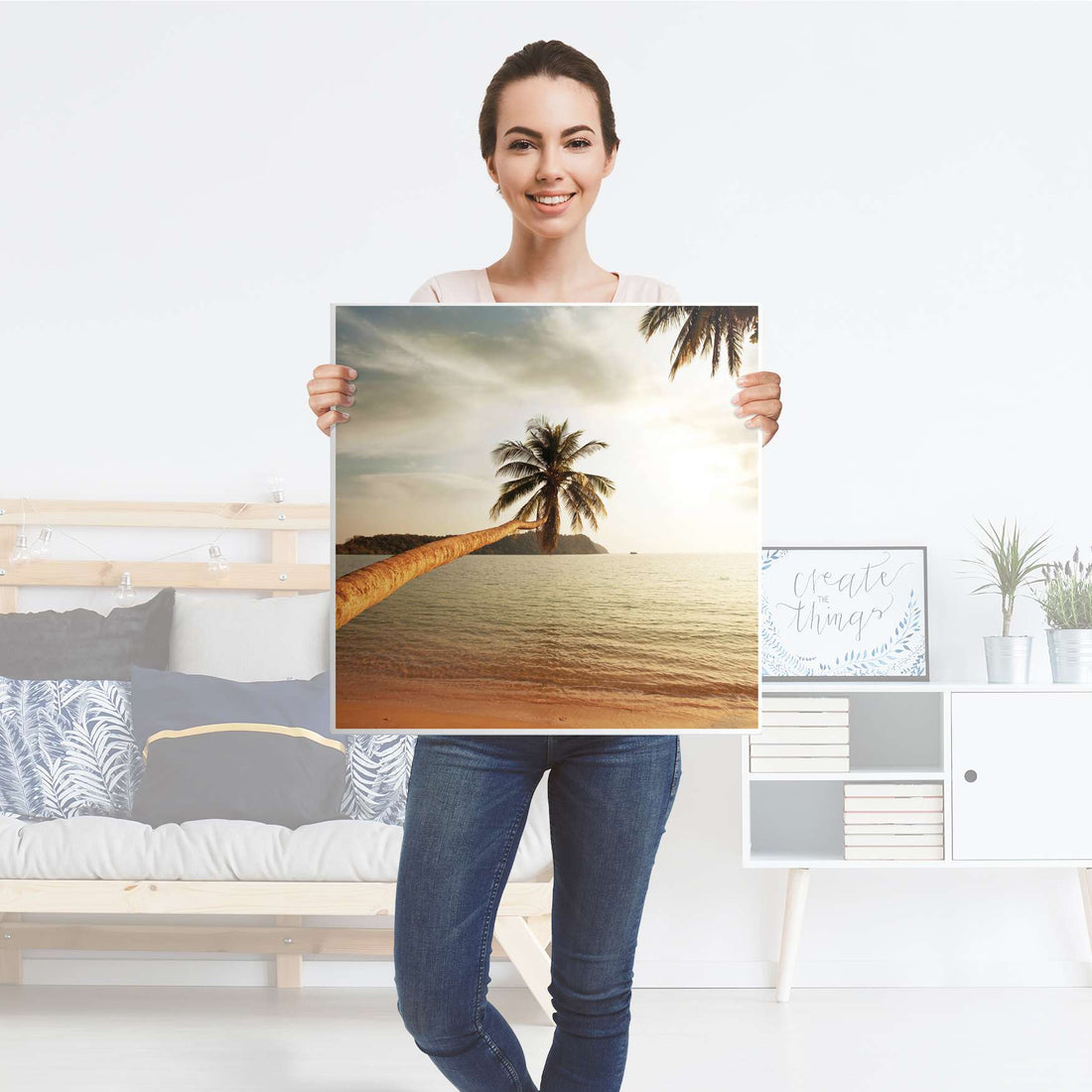 Selbstklebende Folie Paradise - IKEA Lack Tisch 78x78 cm - Folie