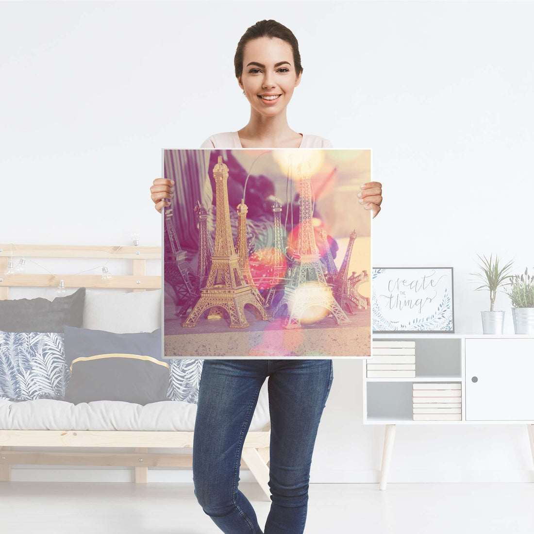 Selbstklebende Folie Paris - IKEA Lack Tisch 78x78 cm - Folie