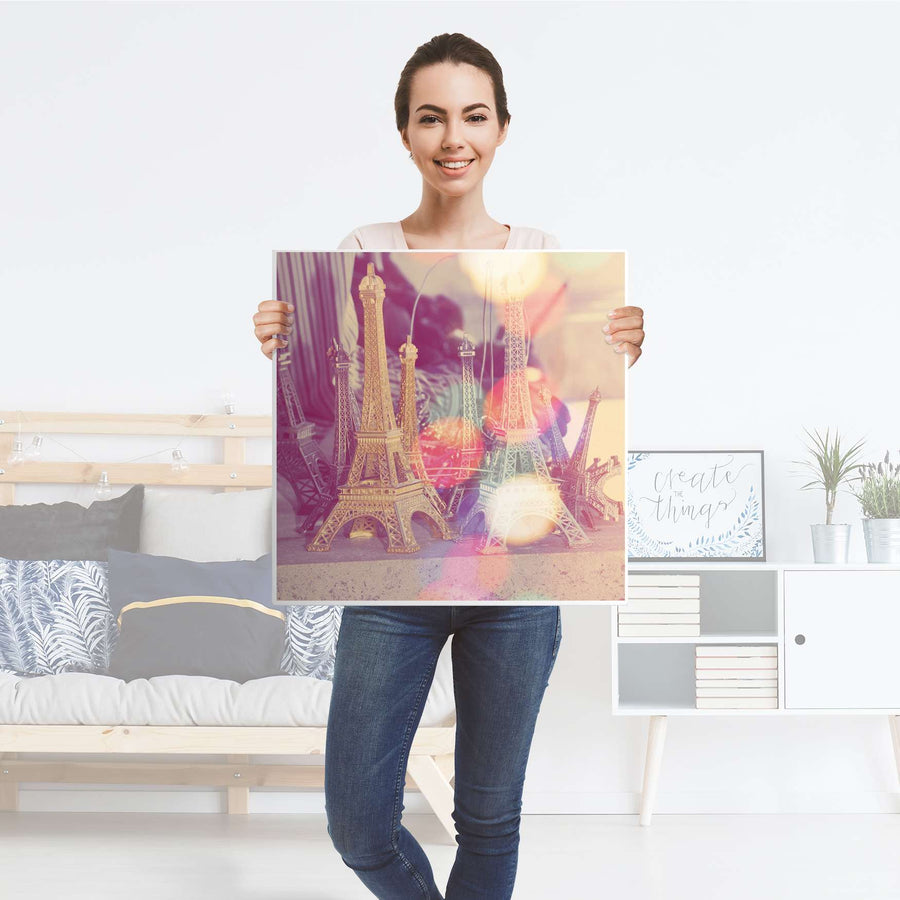 Selbstklebende Folie Paris - IKEA Lack Tisch 78x78 cm - Folie