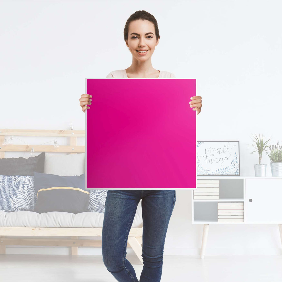 Selbstklebende Folie Pink Dark - IKEA Lack Tisch 78x78 cm - Folie