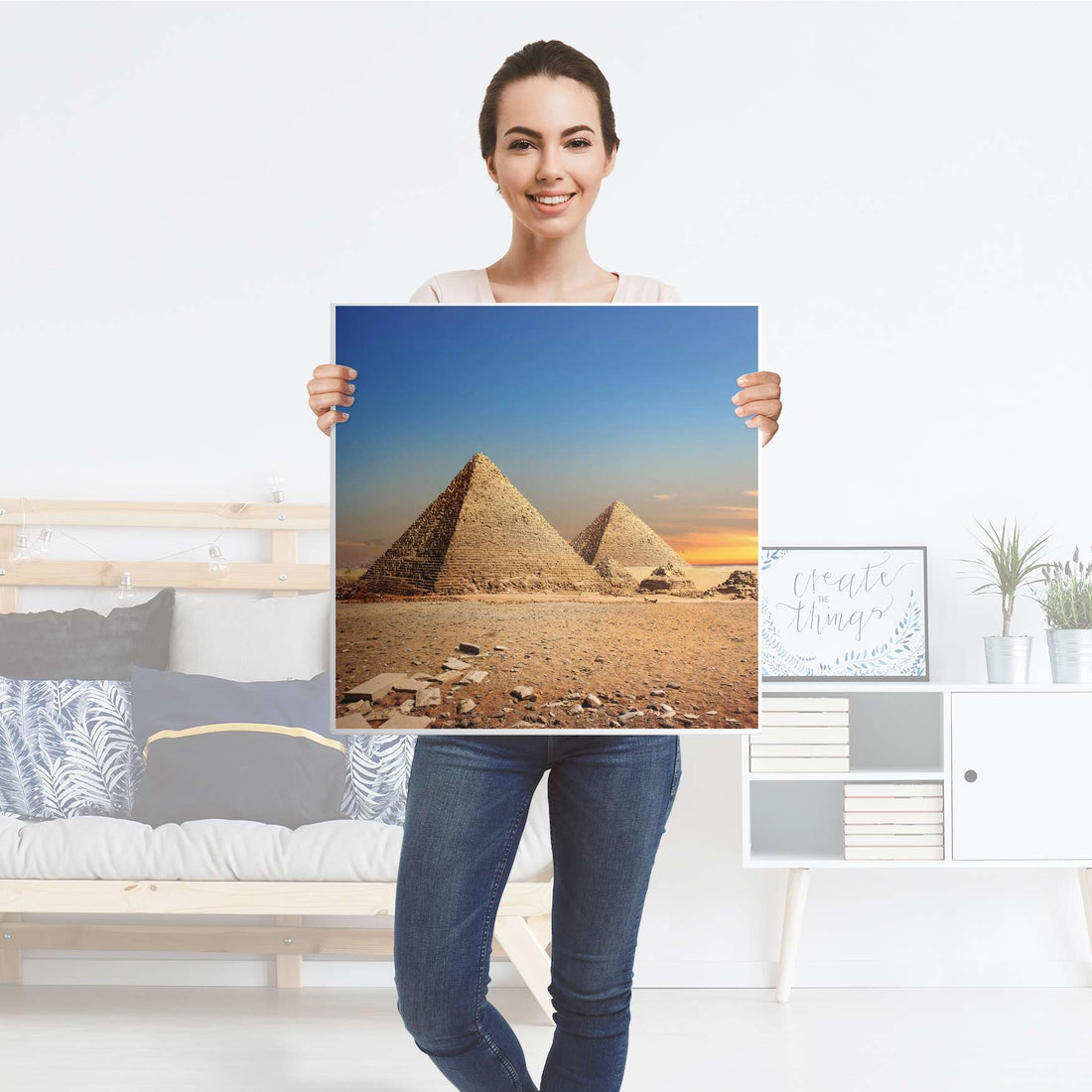 Selbstklebende Folie Pyramids - IKEA Lack Tisch 78x78 cm - Folie