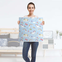 Selbstklebende Folie Rainbow Unicorn - IKEA Lack Tisch 78x78 cm - Folie