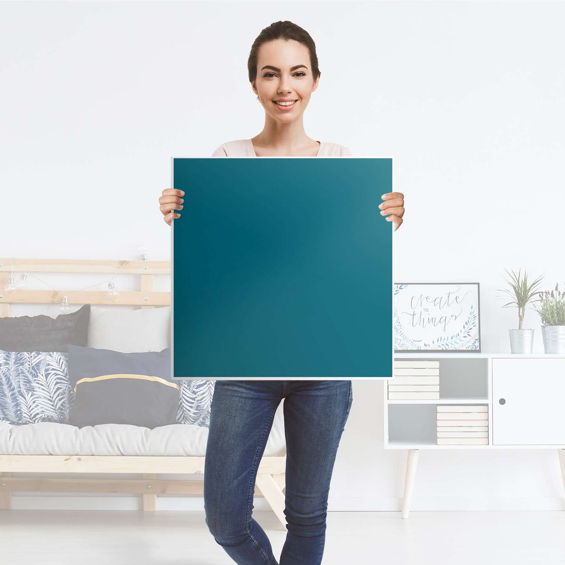 Selbstklebende Folie Türkisgrün Dark - IKEA Lack Tisch 78x78 cm - Folie