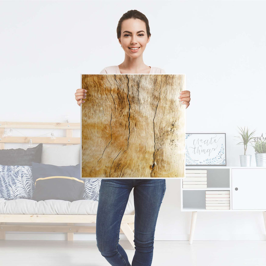 Selbstklebende Folie Unterholz - IKEA Lack Tisch 78x78 cm - Folie