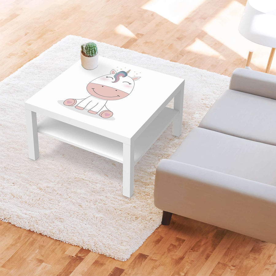 Selbstklebende Folie Baby Unicorn - IKEA Lack Tisch 78x78 cm - Kinderzimmer