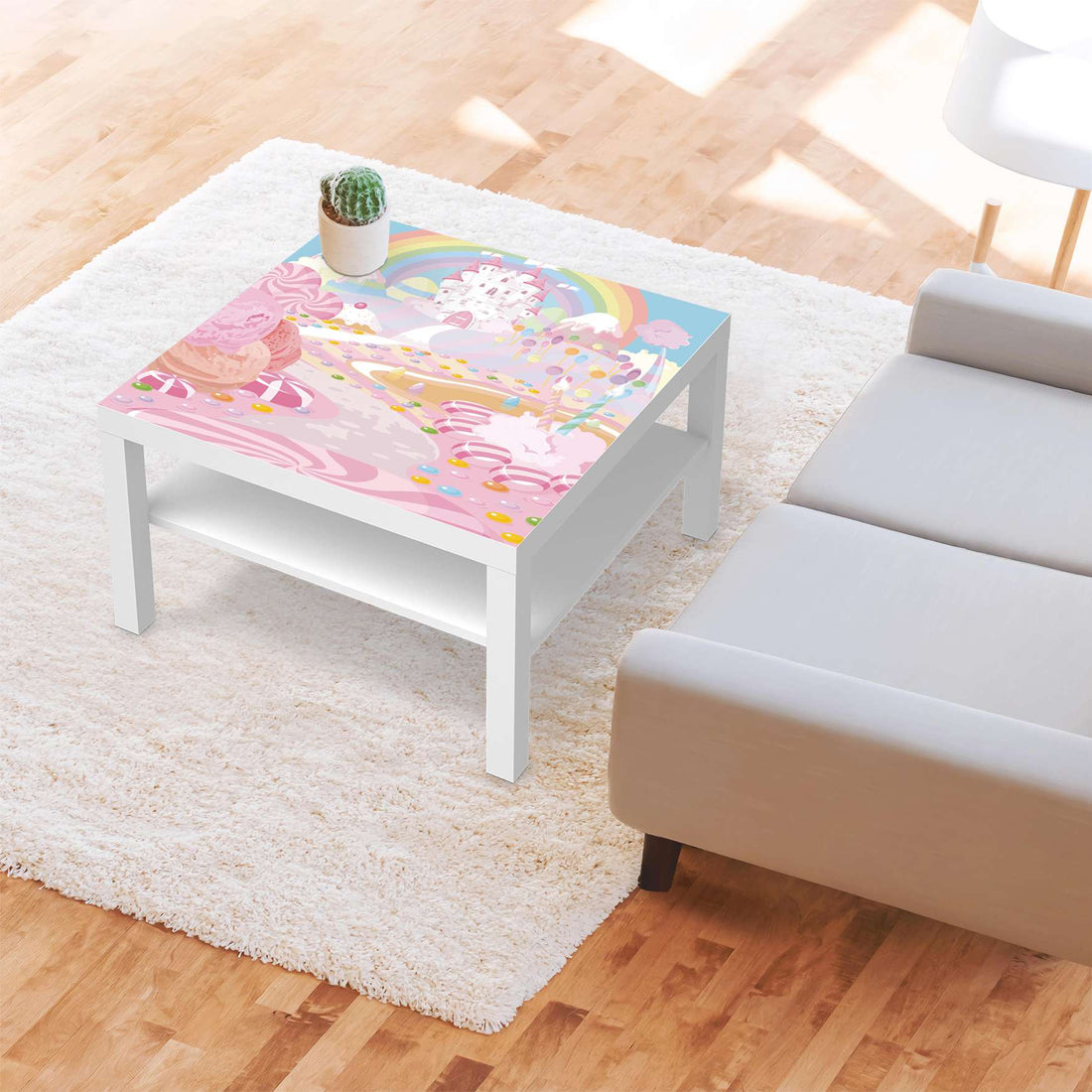 Selbstklebende Folie Candyland - IKEA Lack Tisch 78x78 cm - Kinderzimmer