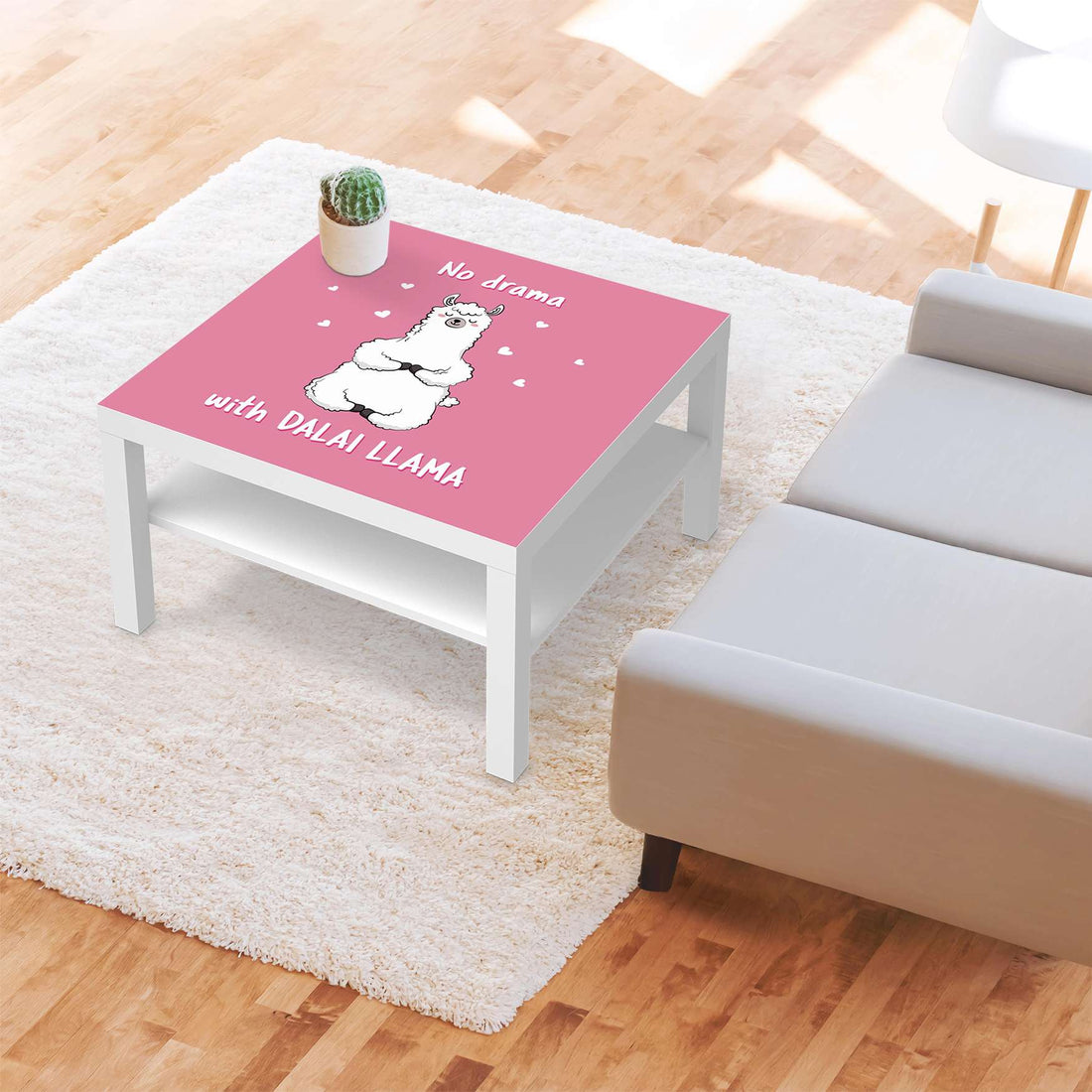 Selbstklebende Folie Dalai Llama - IKEA Lack Tisch 78x78 cm - Kinderzimmer