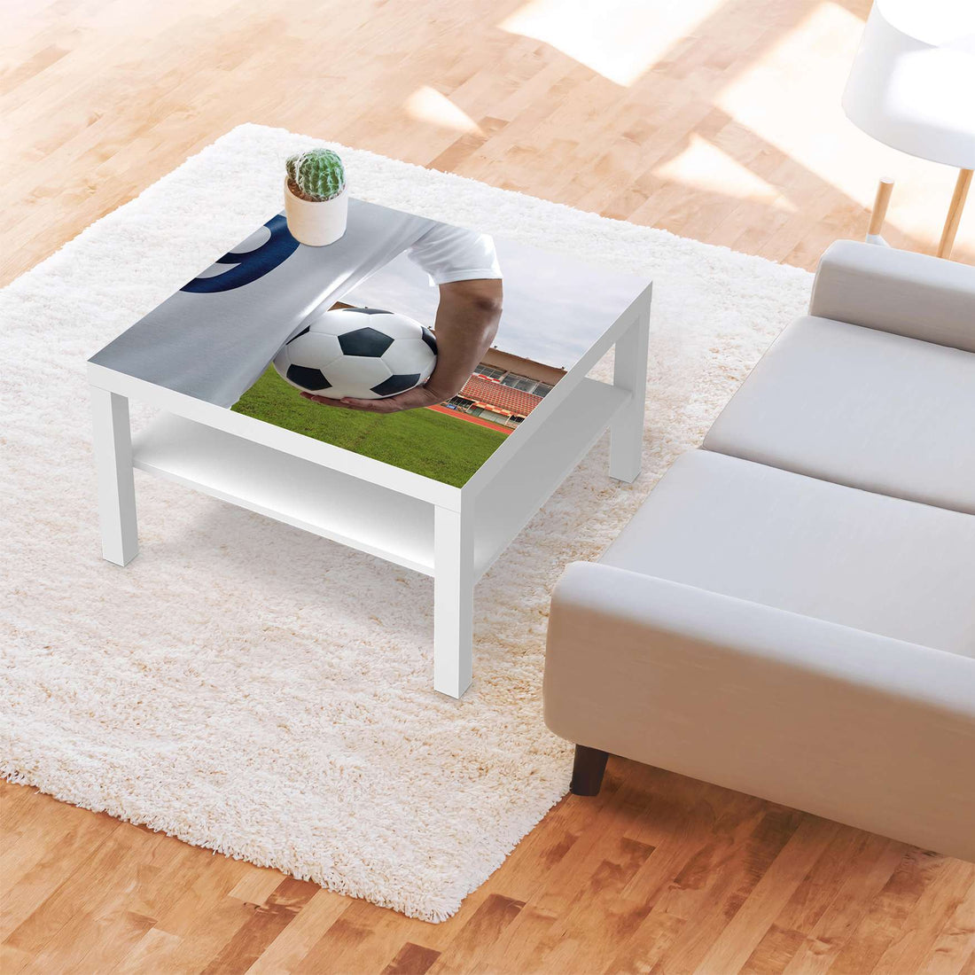 Selbstklebende Folie Footballmania - IKEA Lack Tisch 78x78 cm - Kinderzimmer
