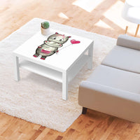 Selbstklebende Folie Nilpferd mit Herz - IKEA Lack Tisch 78x78 cm - Kinderzimmer