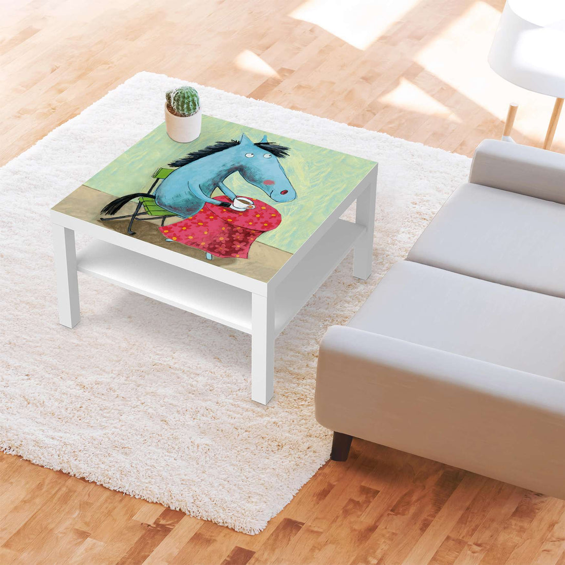 Selbstklebende Folie Pferd - IKEA Lack Tisch 78x78 cm - Kinderzimmer
