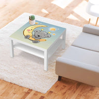 Selbstklebende Folie Teddy und Mond - IKEA Lack Tisch 78x78 cm - Kinderzimmer