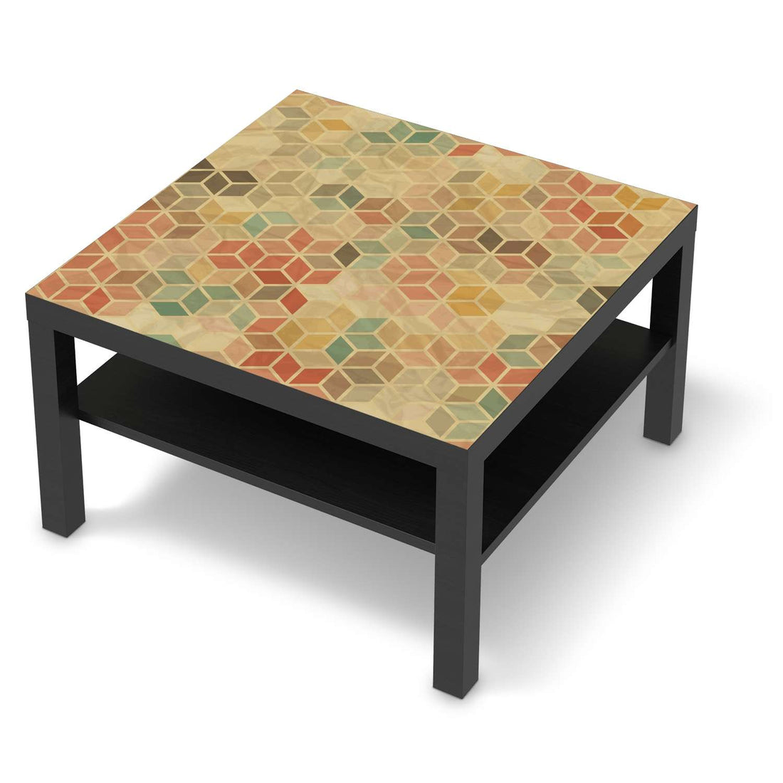 Selbstklebende Folie 3D Retro - IKEA Lack Tisch 78x78 cm - schwarz