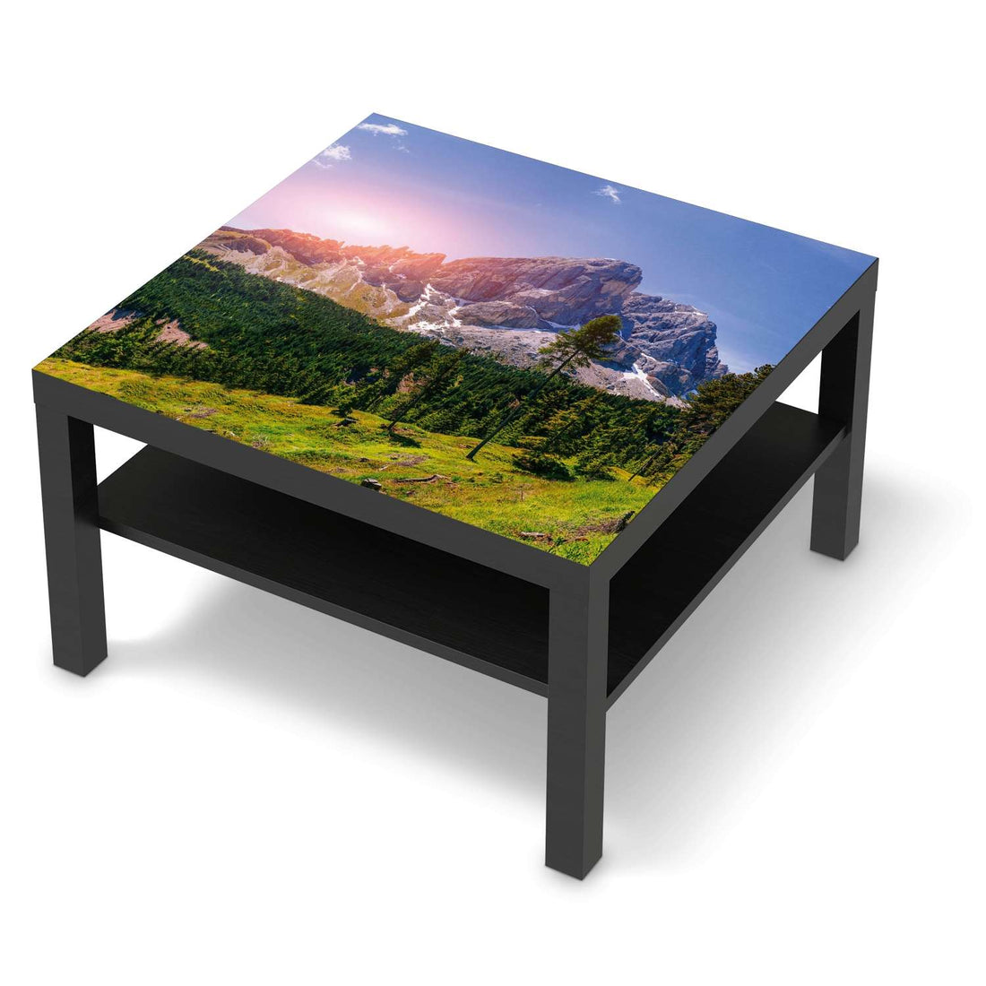 Selbstklebende Folie Alpenblick - IKEA Lack Tisch 78x78 cm - schwarz