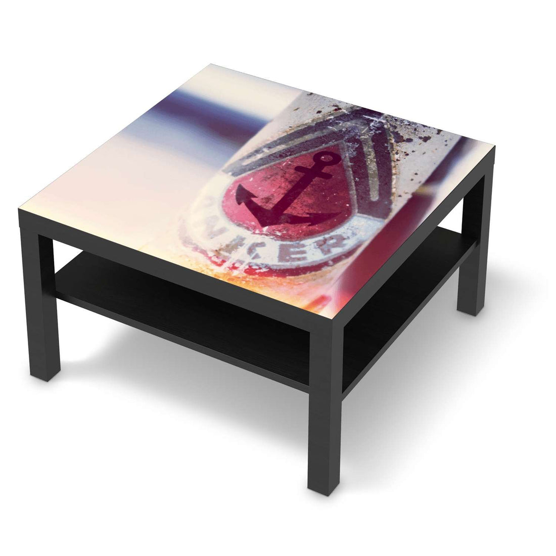 Selbstklebende Folie Anker 2 - IKEA Lack Tisch 78x78 cm - schwarz