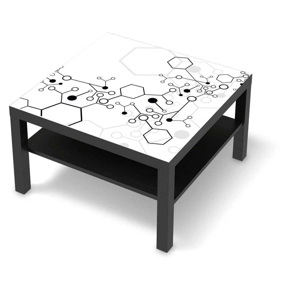 Selbstklebende Folie Atomic 1 - IKEA Lack Tisch 78x78 cm - schwarz