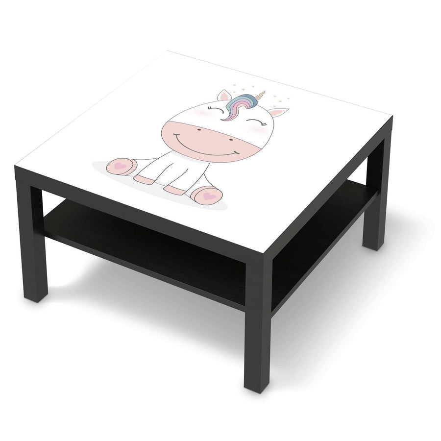 Selbstklebende Folie Baby Unicorn - IKEA Lack Tisch 78x78 cm - schwarz