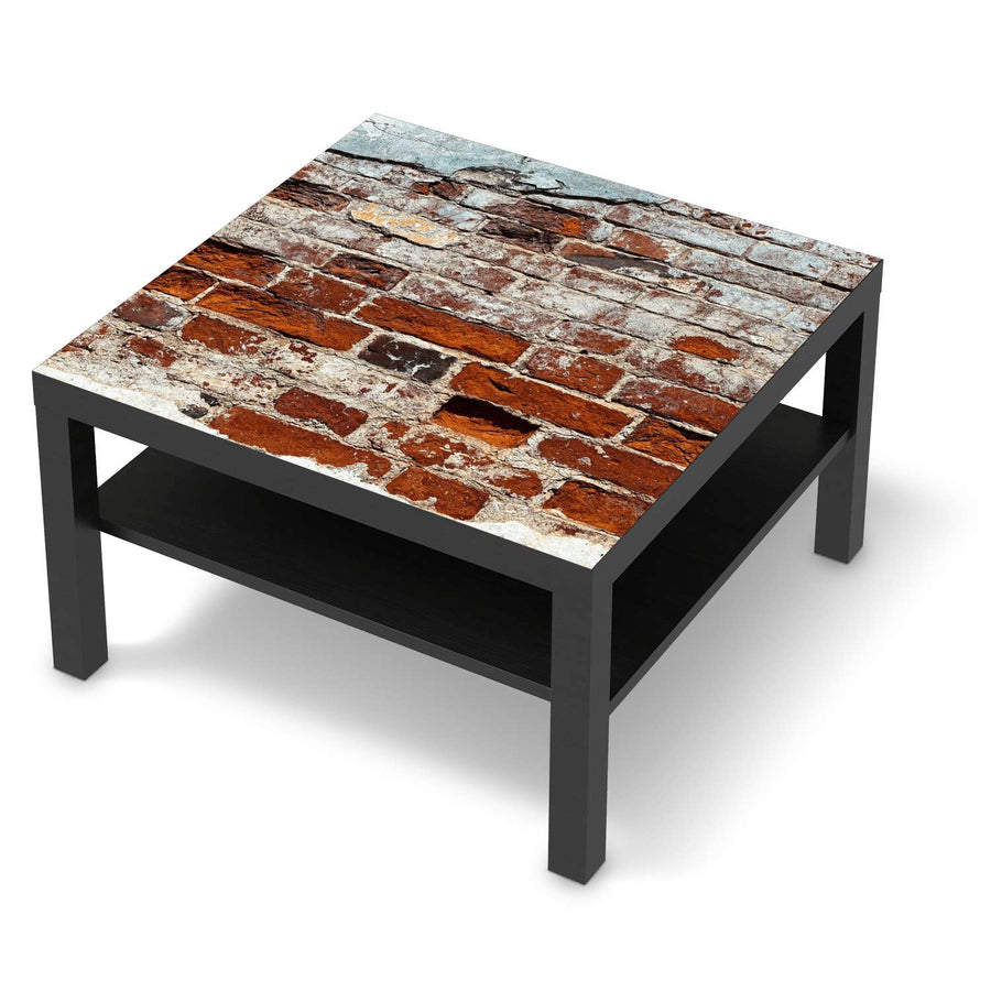 Selbstklebende Folie Backstein - IKEA Lack Tisch 78x78 cm - schwarz